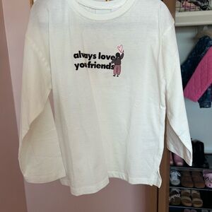 Zara Kids Cream Long Sleeve Tee - Always Love Your Friends